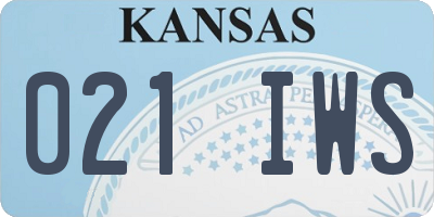 KS license plate 021IWS