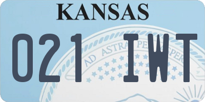 KS license plate 021IWT