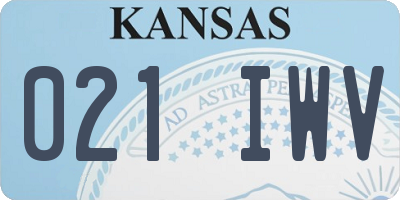 KS license plate 021IWV