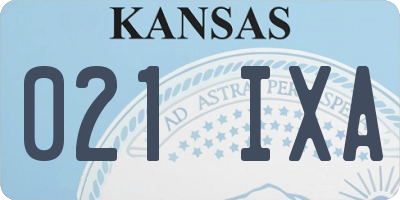 KS license plate 021IXA