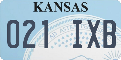KS license plate 021IXB