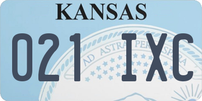 KS license plate 021IXC