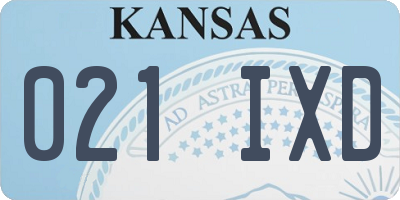 KS license plate 021IXD
