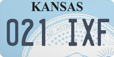 KS license plate 021IXF
