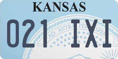 KS license plate 021IXI