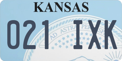 KS license plate 021IXK