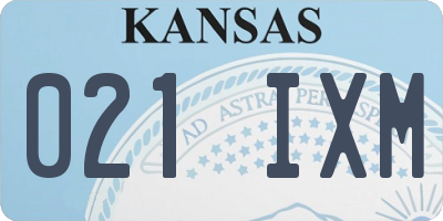 KS license plate 021IXM