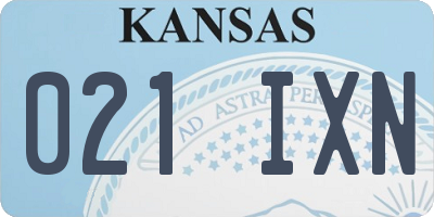 KS license plate 021IXN