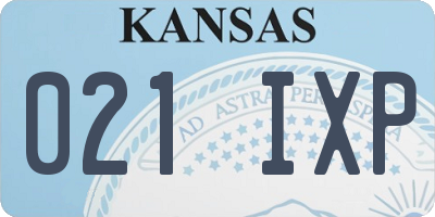 KS license plate 021IXP