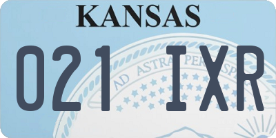 KS license plate 021IXR