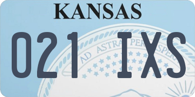 KS license plate 021IXS