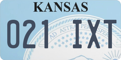 KS license plate 021IXT