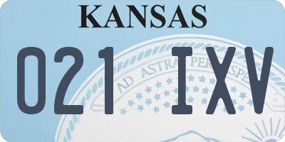 KS license plate 021IXV