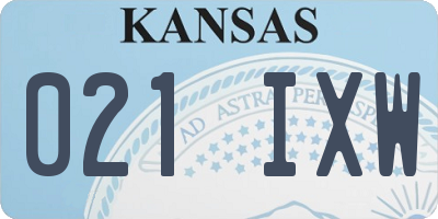 KS license plate 021IXW