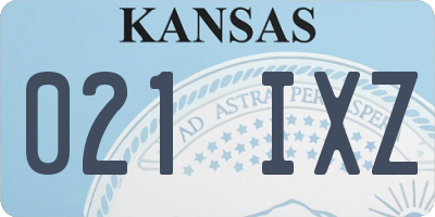 KS license plate 021IXZ