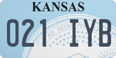 KS license plate 021IYB
