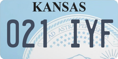 KS license plate 021IYF