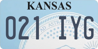 KS license plate 021IYG