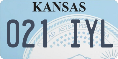 KS license plate 021IYL