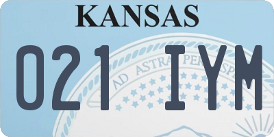 KS license plate 021IYM
