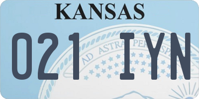 KS license plate 021IYN