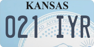 KS license plate 021IYR