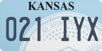 KS license plate 021IYX