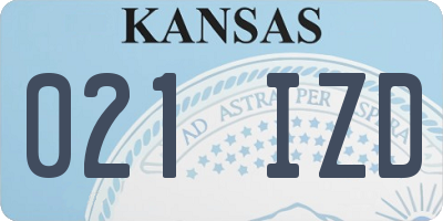 KS license plate 021IZD