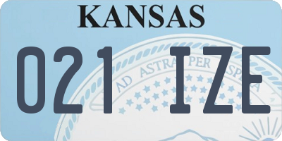 KS license plate 021IZE
