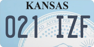 KS license plate 021IZF