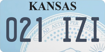 KS license plate 021IZI