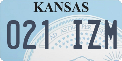 KS license plate 021IZM