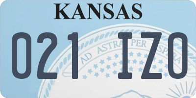 KS license plate 021IZO