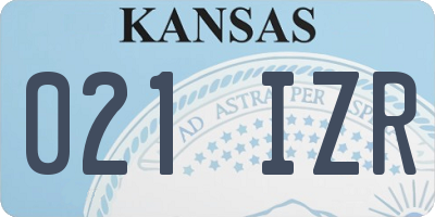 KS license plate 021IZR