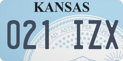 KS license plate 021IZX