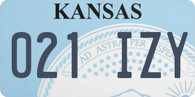 KS license plate 021IZY