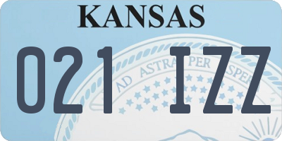 KS license plate 021IZZ