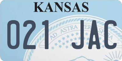 KS license plate 021JAC