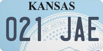KS license plate 021JAE