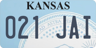 KS license plate 021JAI