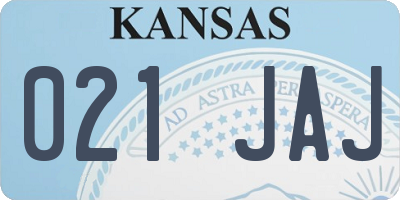 KS license plate 021JAJ