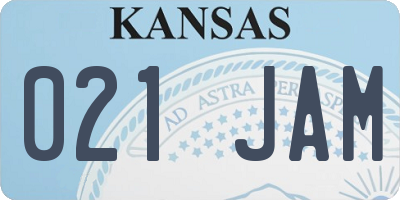 KS license plate 021JAM
