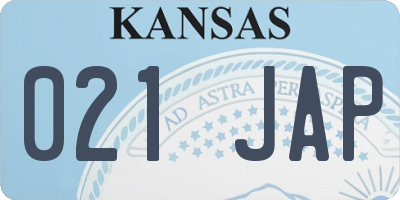 KS license plate 021JAP