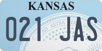 KS license plate 021JAS
