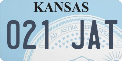 KS license plate 021JAT