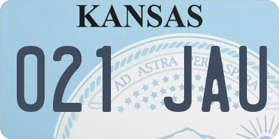 KS license plate 021JAU