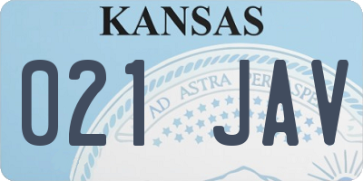 KS license plate 021JAV