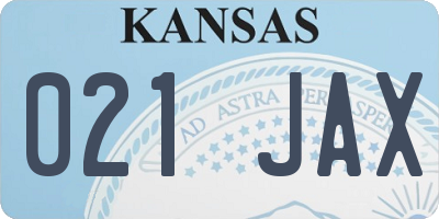 KS license plate 021JAX