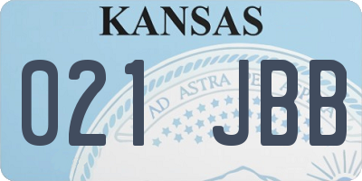 KS license plate 021JBB