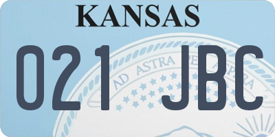 KS license plate 021JBC